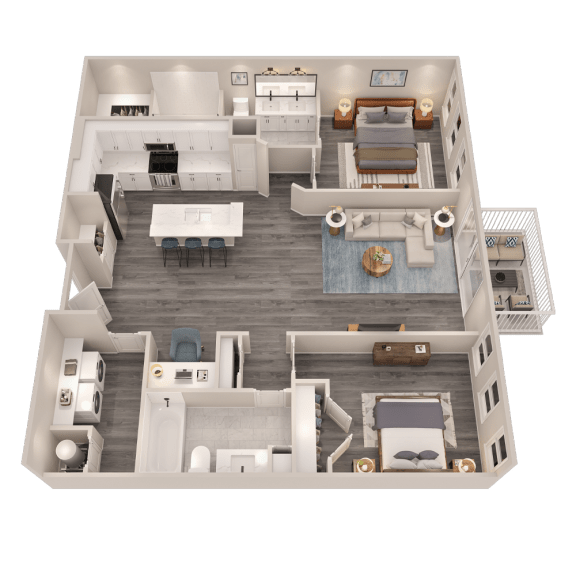 Floor Plans of The Cunningham Apartments in West Des Moines, IA